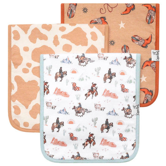 3 Pack Premium Burp Cloths - Boone