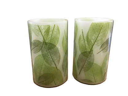 Set of 2 skeleton leaf timer candles