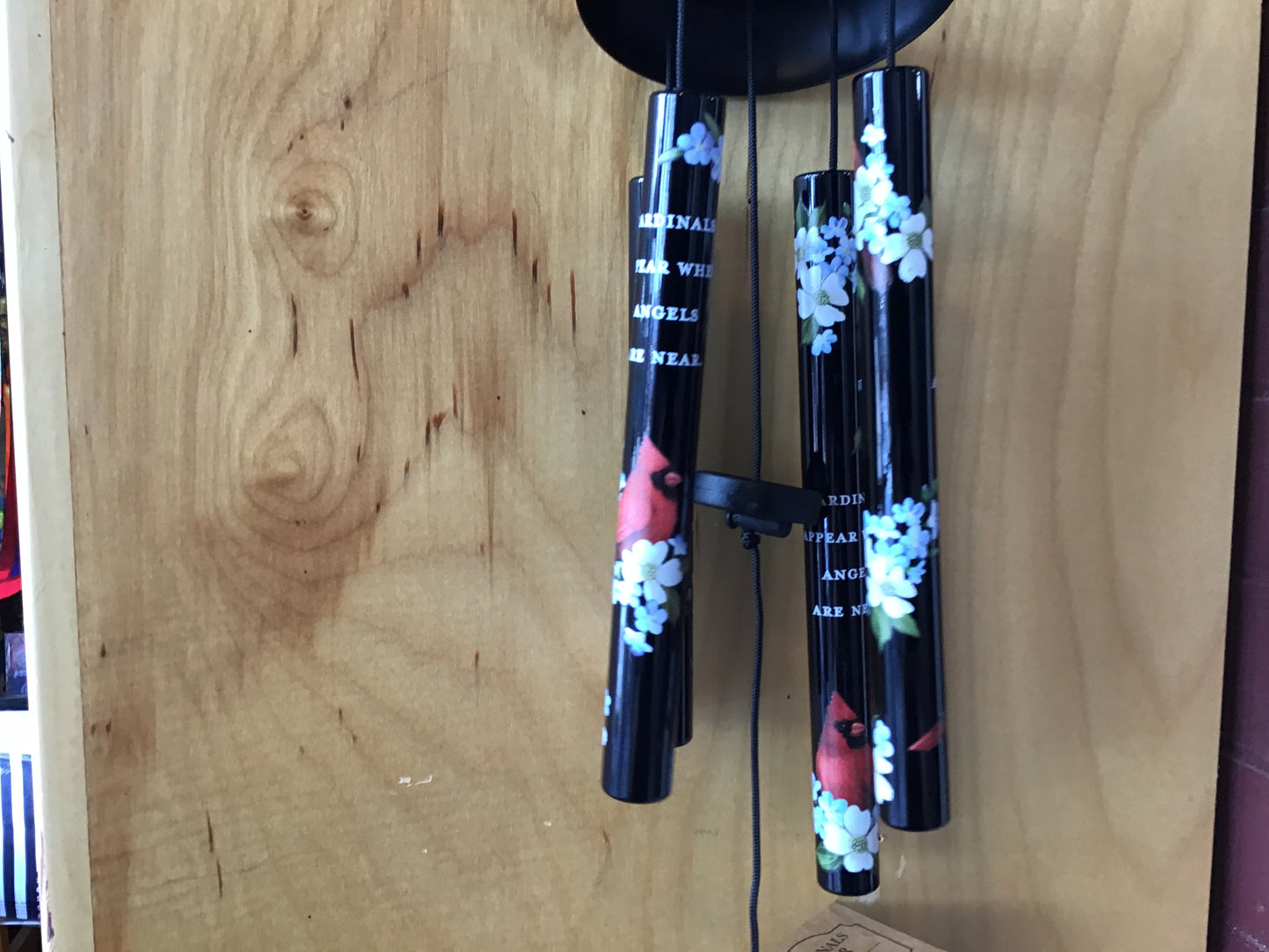 21” black cardinal windchime