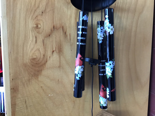 21” black cardinal windchime