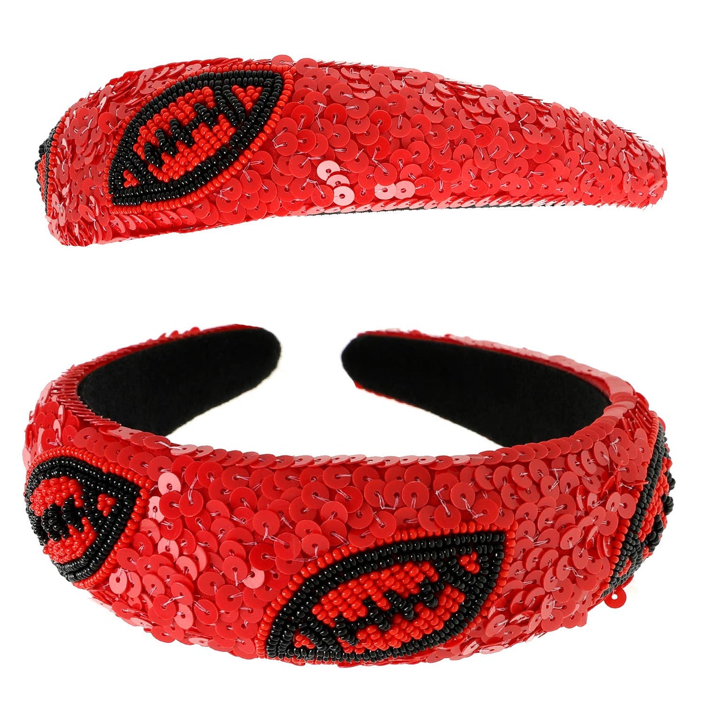 Two-Tone Football Sequins Beaded Headband