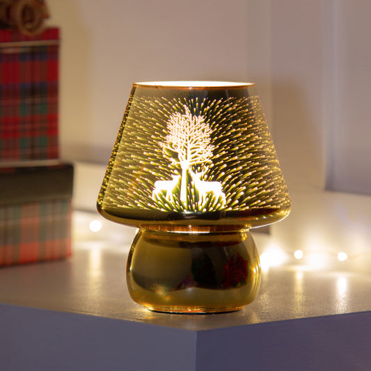 Deer LED Glass Light with Decorative Lamp Shade Table Decor