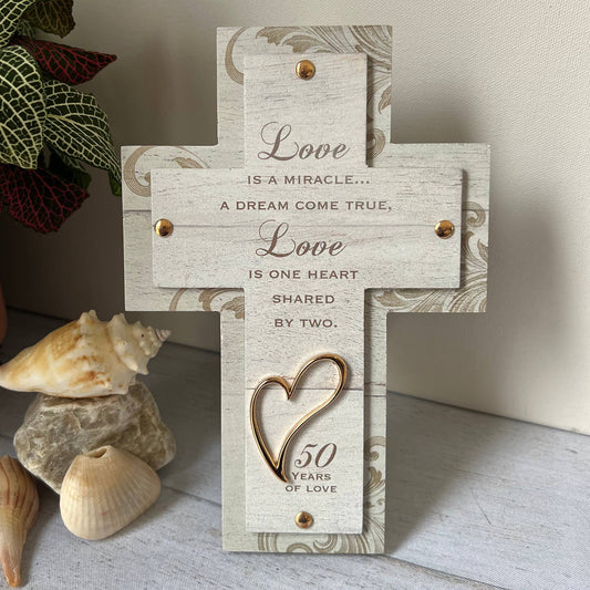 Love is a Miracle 50th Anniversary Cross