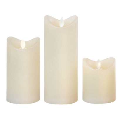 Battery Operated LED Wax Candles  - Set of 3
