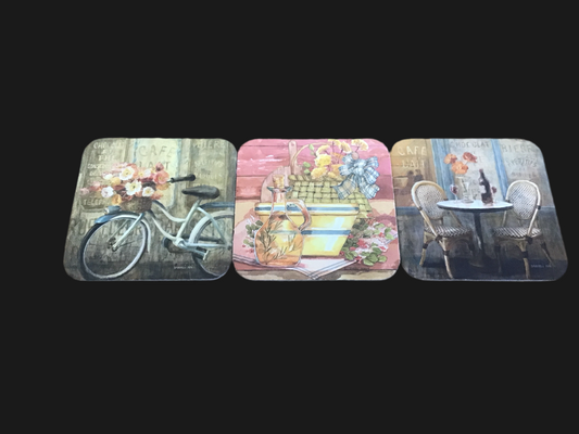 Cork backed coasters sold separately three different styles