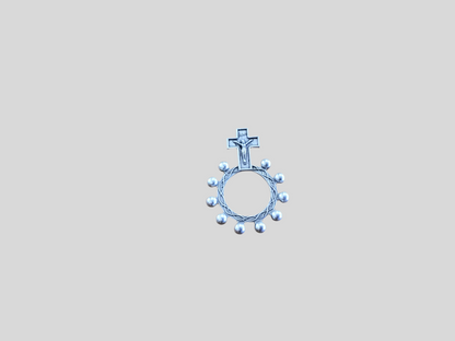 Silver metal finger rosary