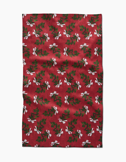 Christmas Berry Bow Tea Towel