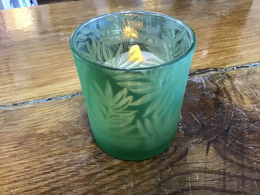 Fern votive with tea light