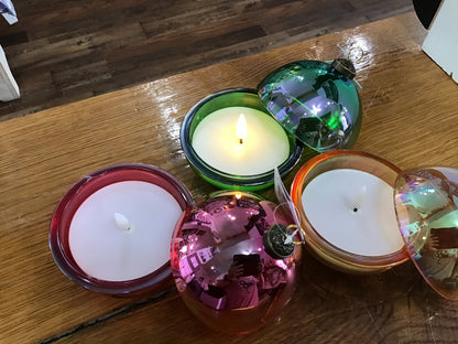 Glass Christmas candle ornament shelf sitter sold separately