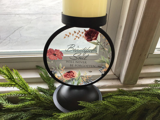 Memorial lantern with candle