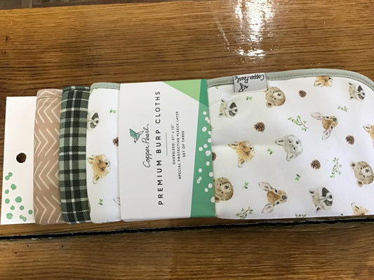 Copper Pearl burp cloths