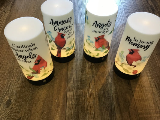 Memorial a choice of four individual styles of table top lantern  cardinal / 3 different light brightness /sold individually