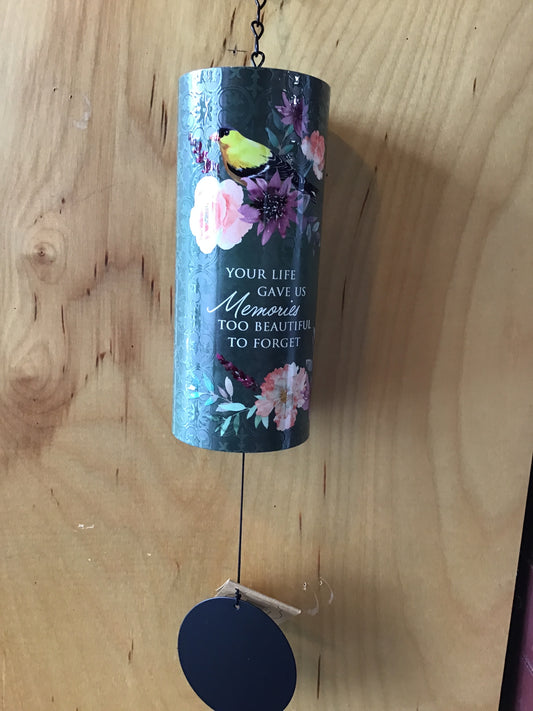 Small cylinder windchime memories memorial