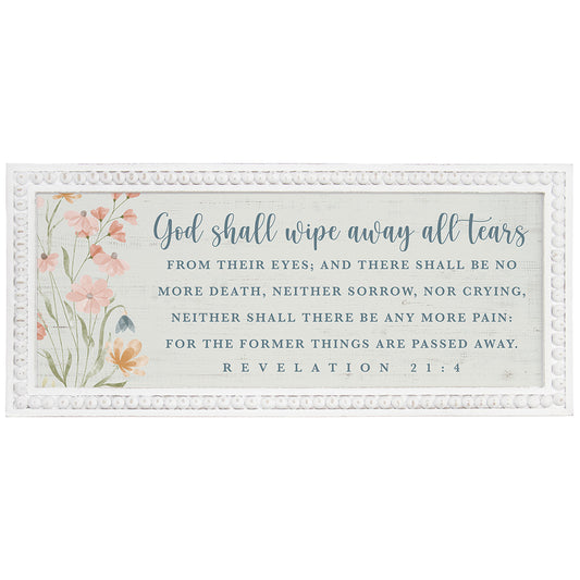 God Shall Wipe Tears Wood Sign