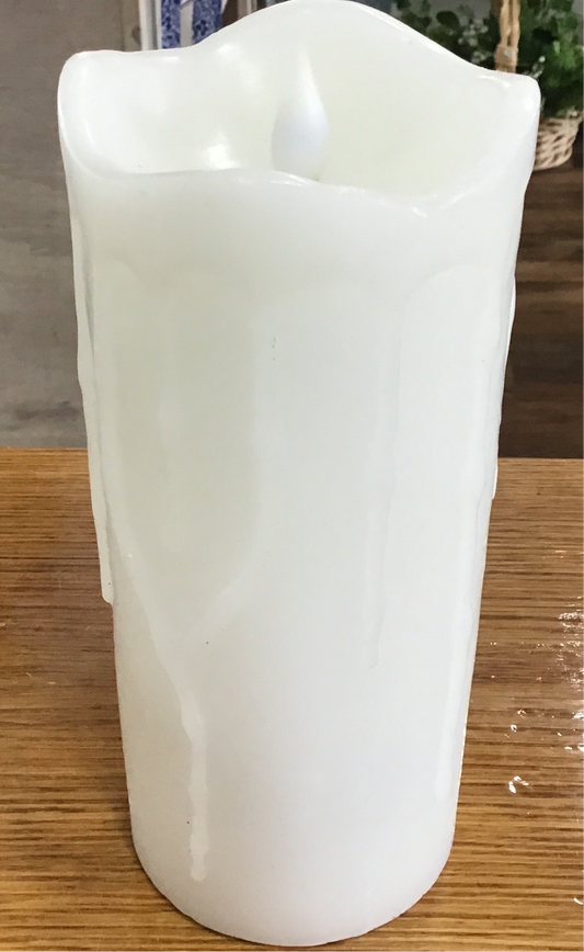 White pillar candle battery operated