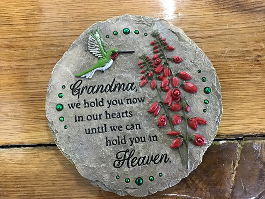Garden stone hummingbird for grandma memorial