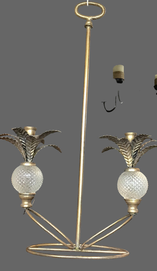 Brass and glass table top candle holder