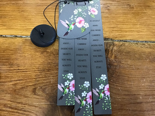 Slate windchime hummingbird memorial