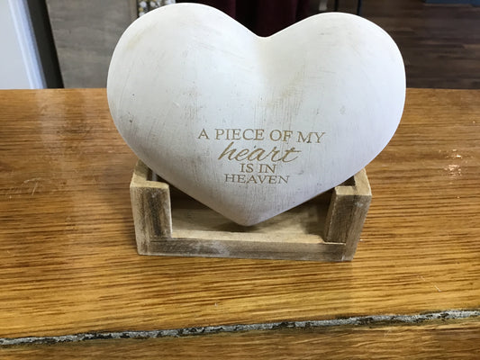 Memorial piece of my heart is in heaven 3d wood heart