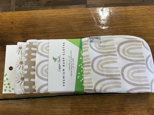 Copper pearl burp cloths