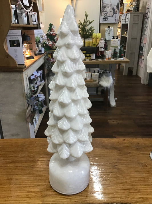 White glass tree small