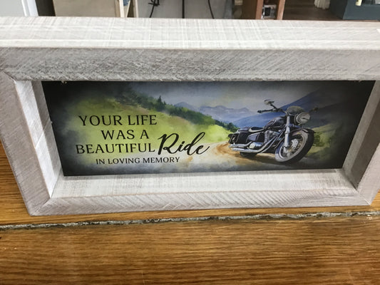 Memorial motorcycle plaque