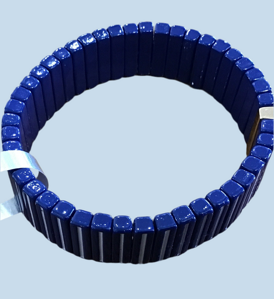 Enamel tall tile midnight blue bracelet
