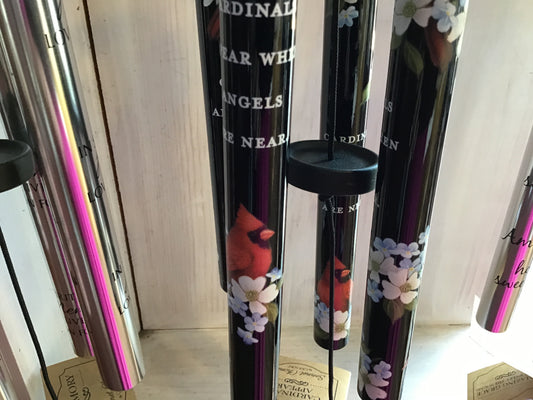 Cardinal wind chime memorial 21inch black