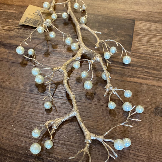Metallic Branch With Pearls