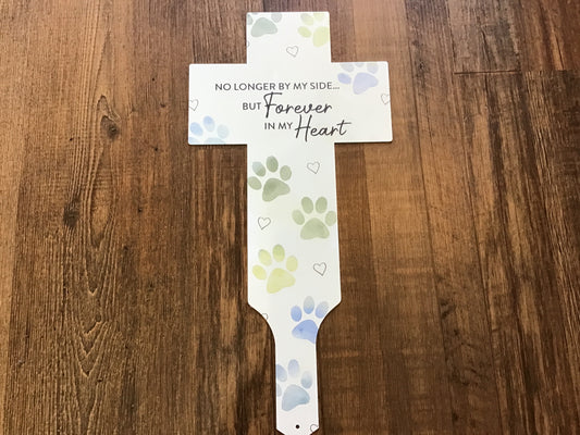 Pet memorial metal cross garden stk
