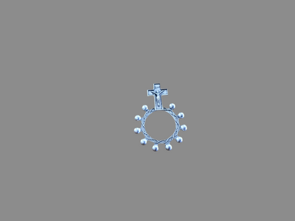 Silver metal finger rosary