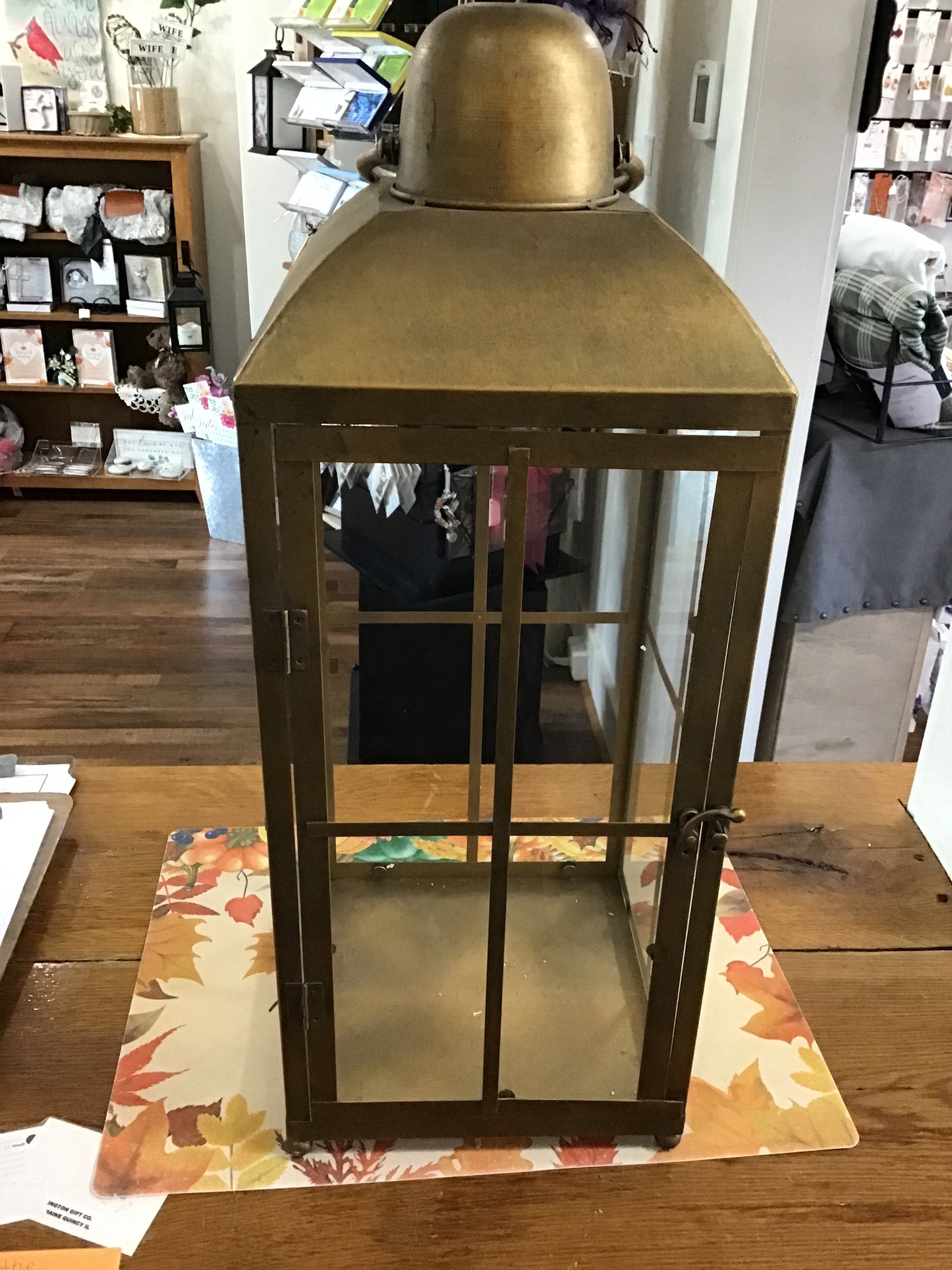 Extra large gold metal lantern