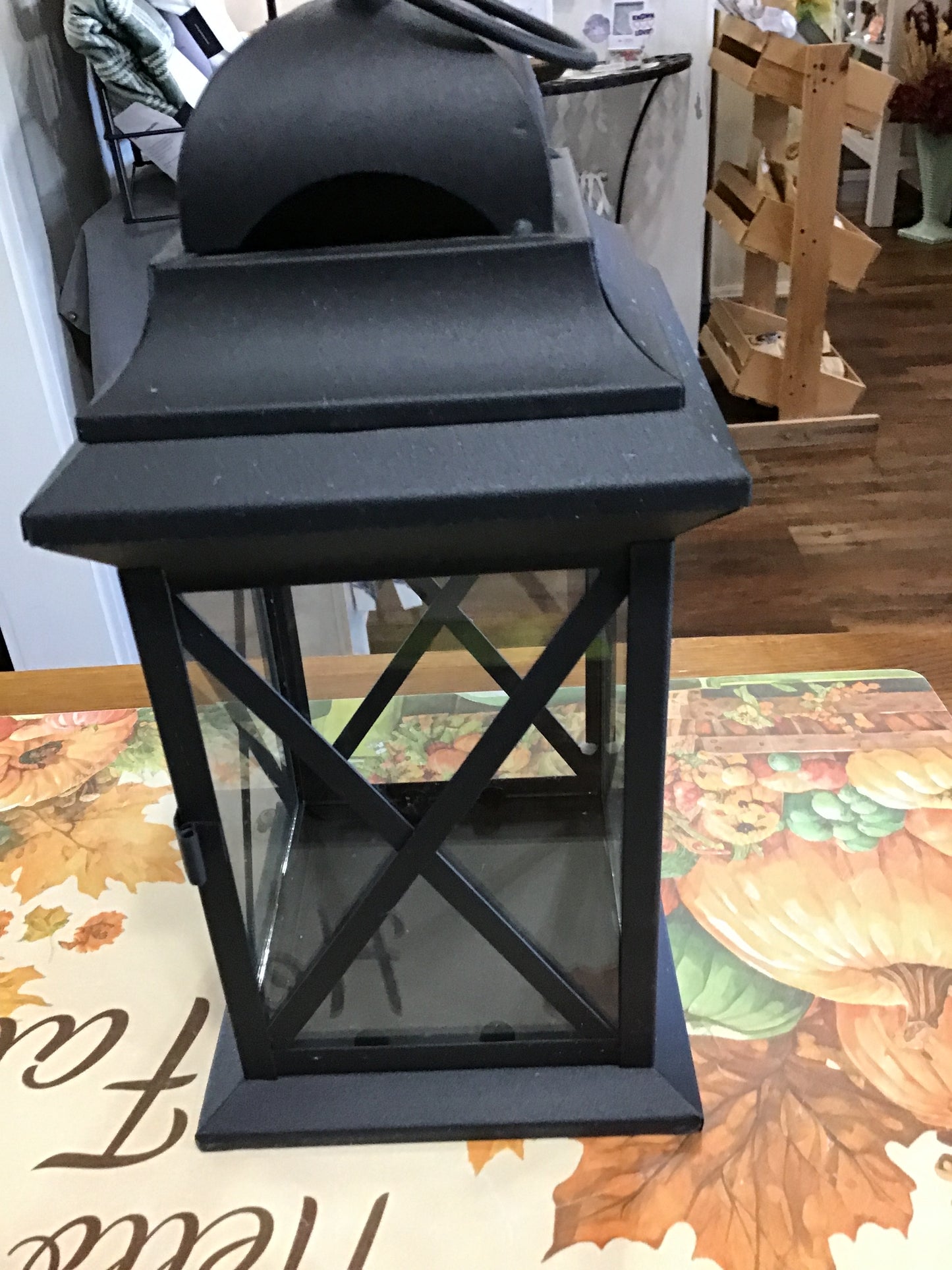 Small metal black lantern