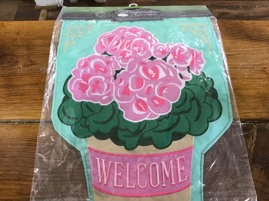 Spring garden flag geraniums