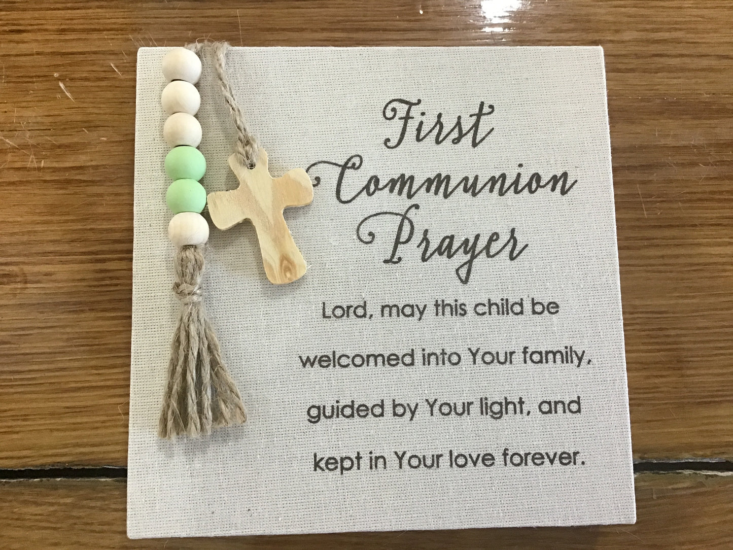 First comm fabric plaque