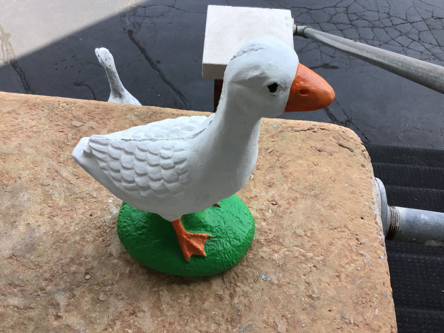 Painted 10” Desk Goose cement
