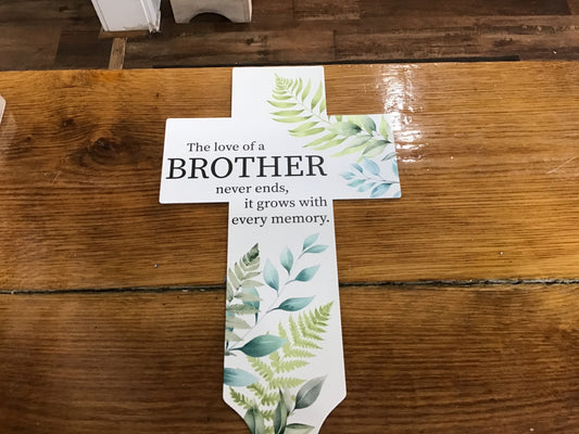 Memorial metal cross brother