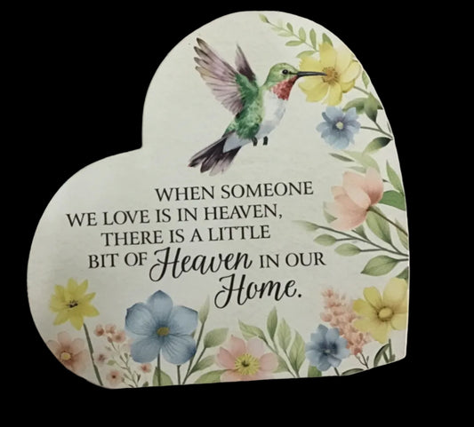 Memorial Shelf Sitter “Heaven Home” Hummingbird