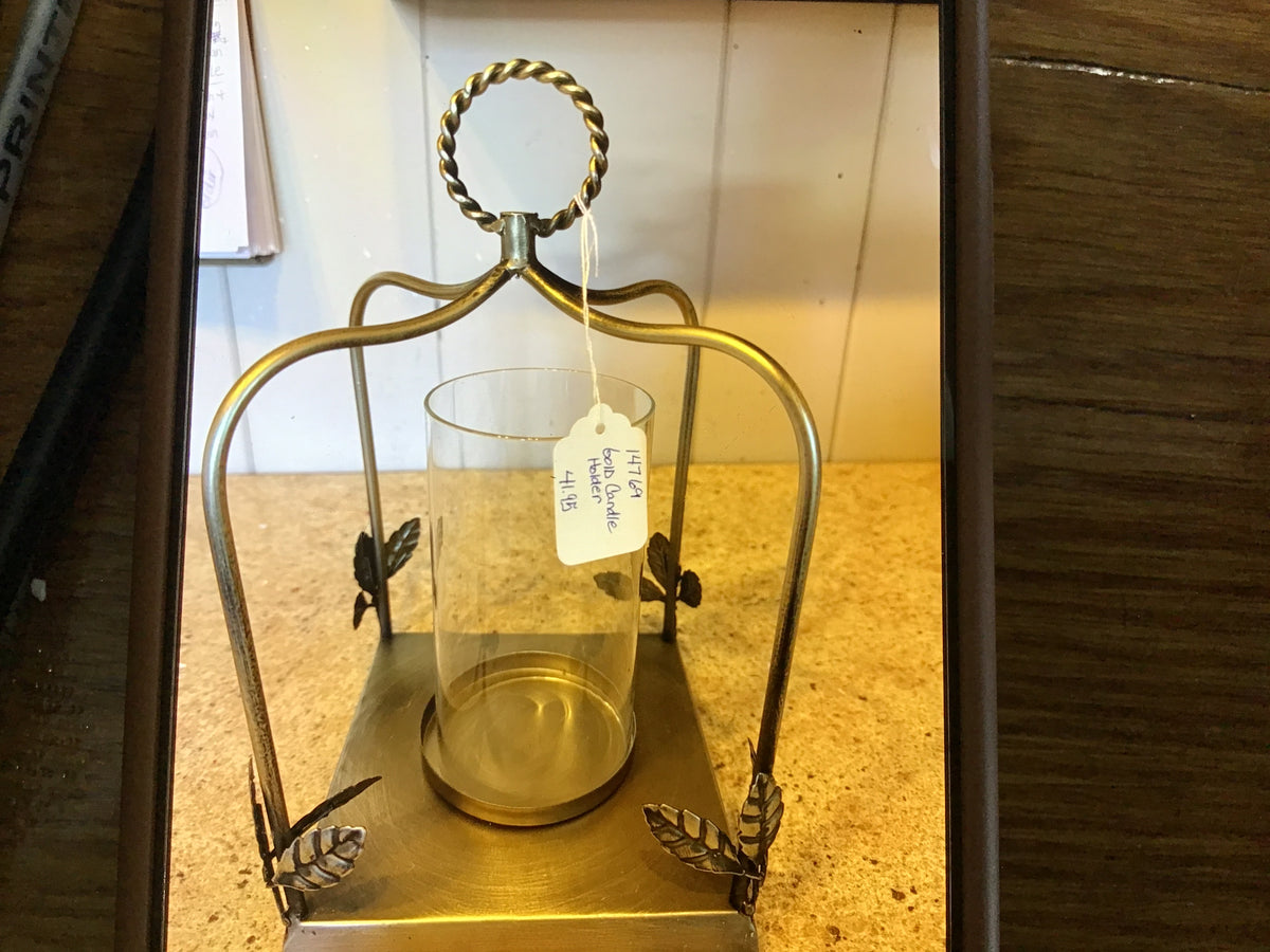 Gold candle holder