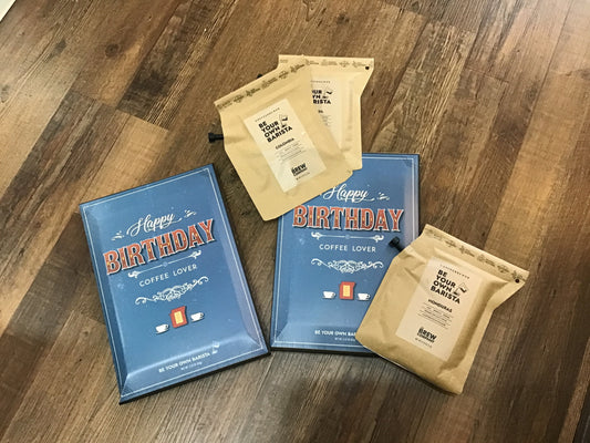 The Brew Company mail to a friend Happy Birthday Coffee Retro