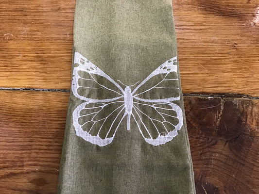 Green or brown or tan butterfly square table cloth