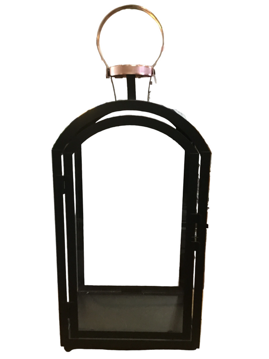 Black and copper handled lantern