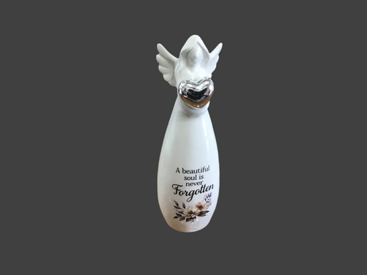 Ceramic angel 9 inches tall beautiful soul is never forgotten