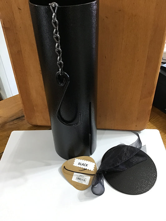 Large cylinder windchime memorial black