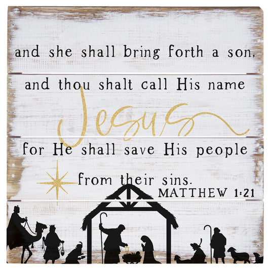 Jesus Wood Slat Sign
