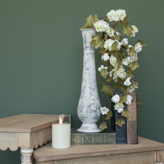17.5" GREY METAL VASE