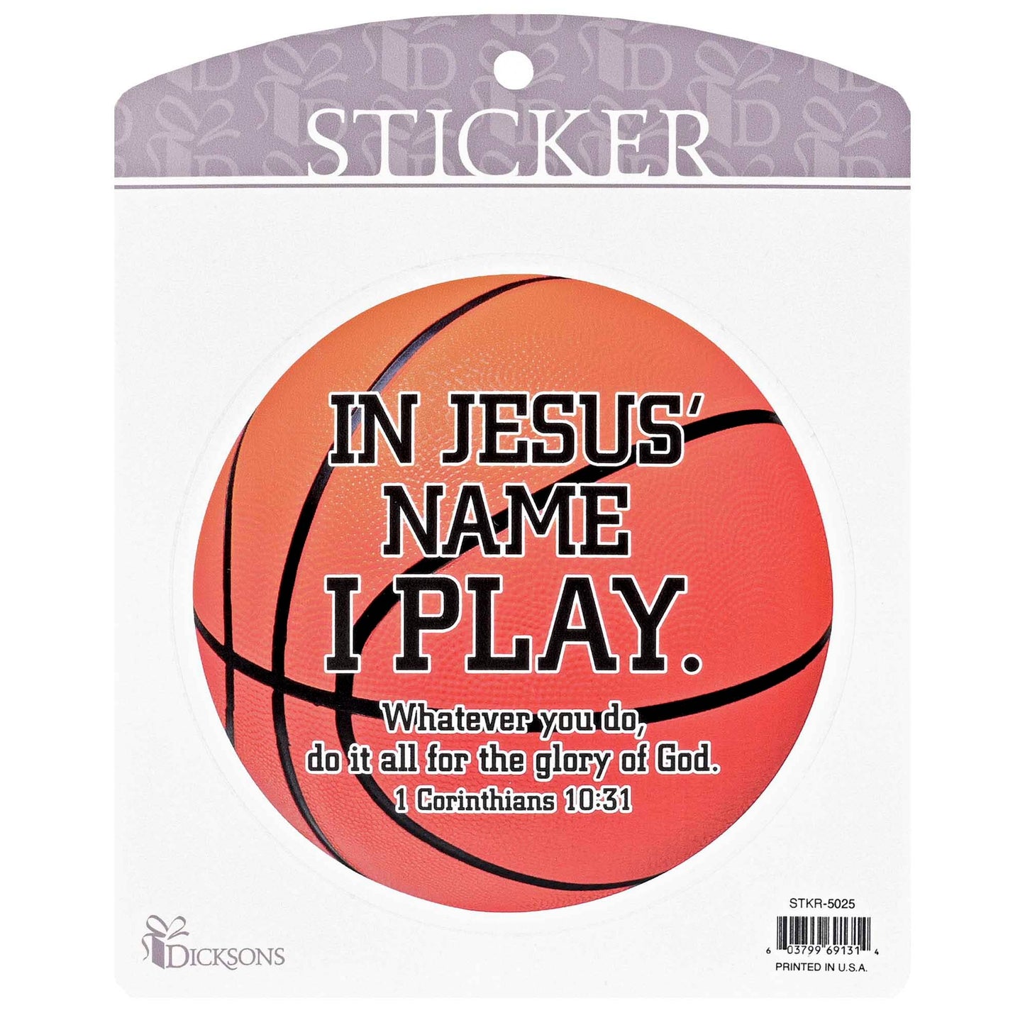 Sticker Basketball In Jesus Name I Play