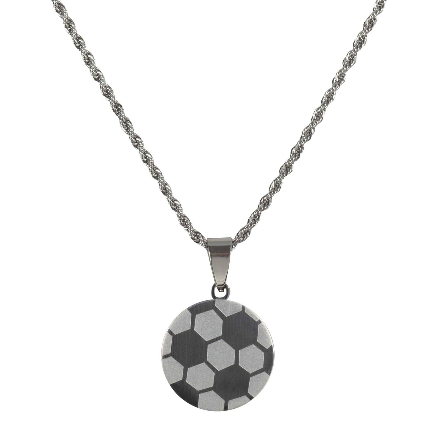 NECKLACE SOCCER PRAY HARD HER SSTL 18"