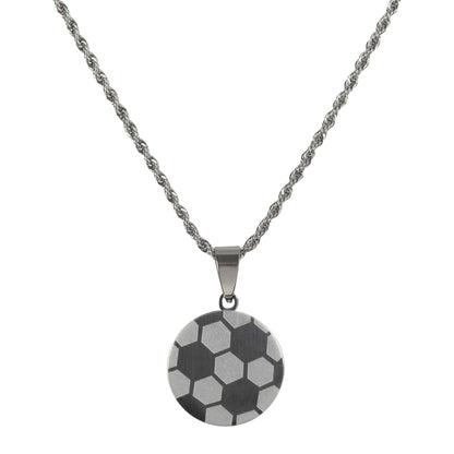 NECKLACE SOCCER PRAY HARD HER SSTL 18"