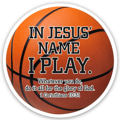 Sticker Basketball In Jesus Name I Play